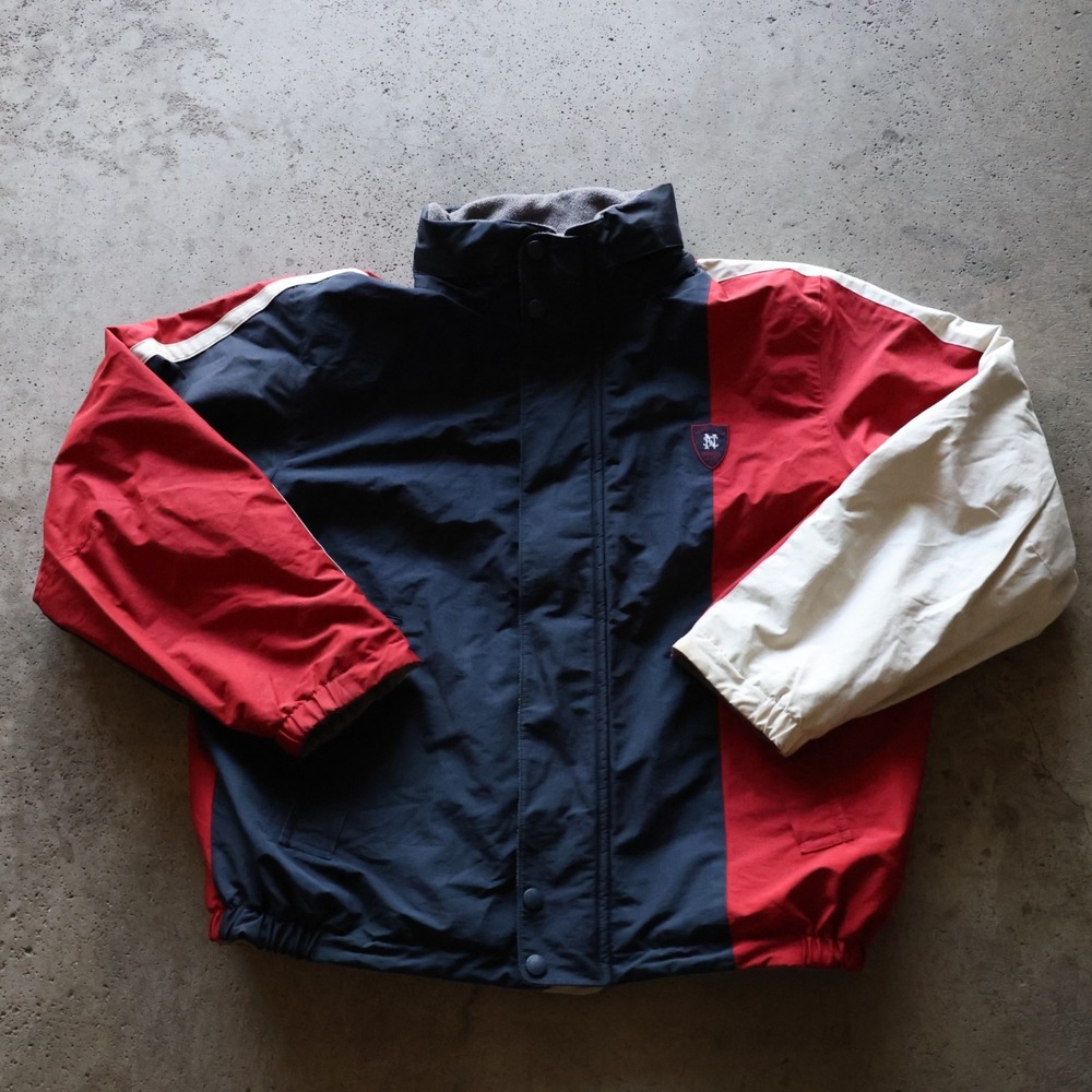 Vintage Nautica NX2000 Reversible Fleece Jacket Size XL Red Navy Colorblock